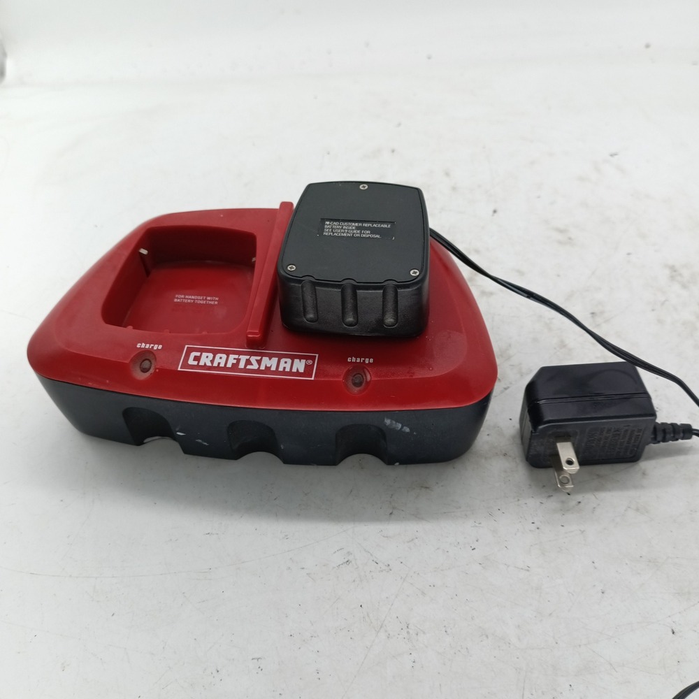 Craftsman 27413 Recharge Cradle and Battery for Shop Phone Red Black 9V DC a11